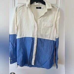 Two-Tone Blue and White Shirt